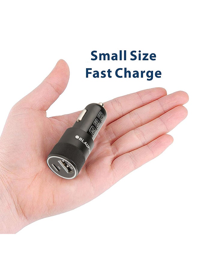 Blaupunkt Renewed - Bp Cc 263 Pd 38 Watts Car Charger for Phones,Dual Port Type C-Pd 20 Watts+USB A 18 Watts,Qualcomm 3.0 Quick Charge,C to Ctype Cable Included,Compatible with All Smartphones&Tablets,Black - Image 5